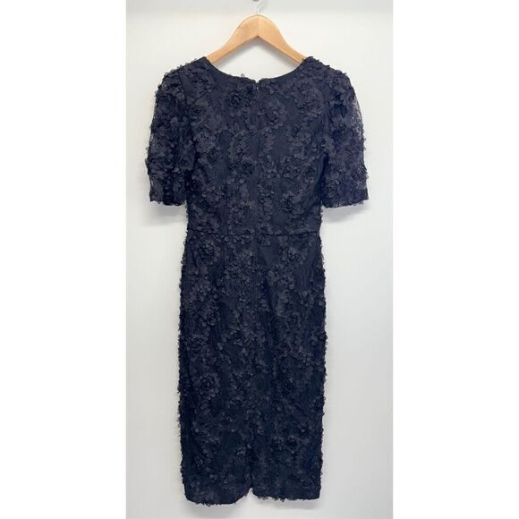 AQUA Formal Dress Size 2 Black Lace Knee Length Cocktail Party Short Sleeve NWT - Picture 5 of 12